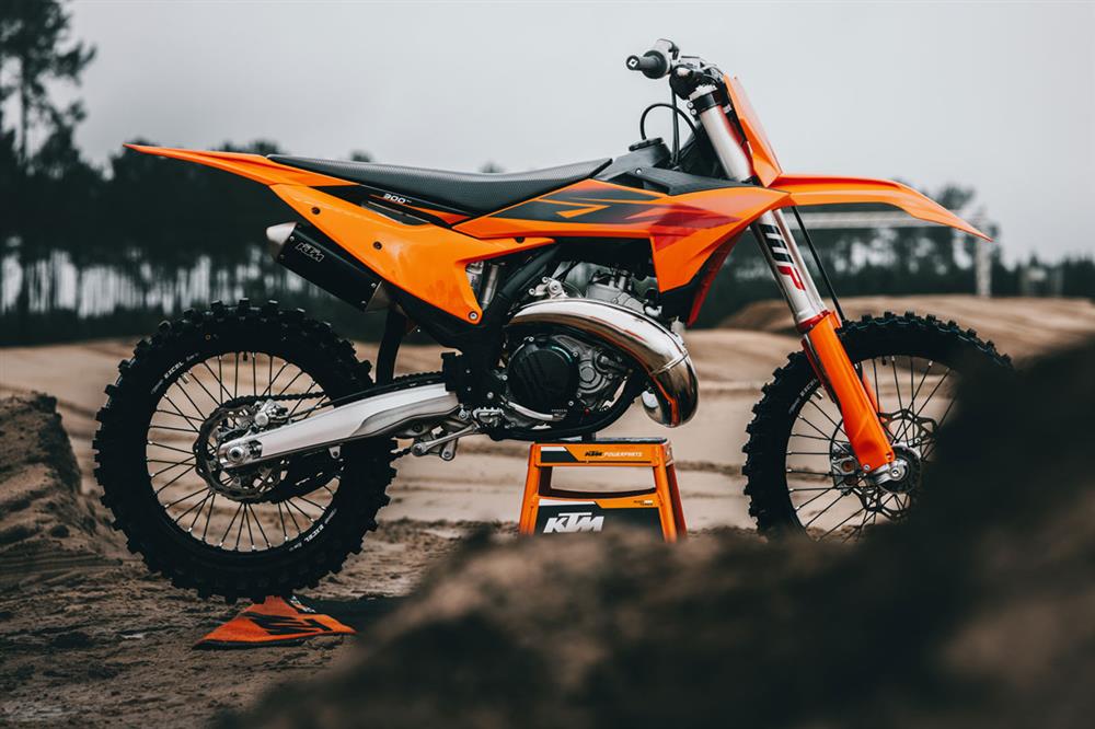 KTM 300 SX on a paddock stand
